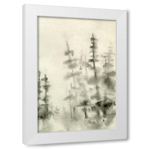 Foggy Pine Forest I White Modern Wood Framed Art Print by Caroline, Emma