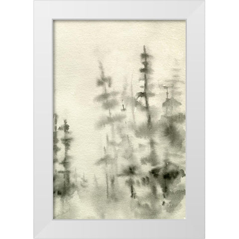 Foggy Pine Forest I White Modern Wood Framed Art Print by Caroline, Emma