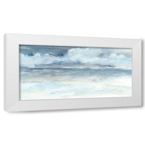 Ocean Skyline I White Modern Wood Framed Art Print by Moore, Regina