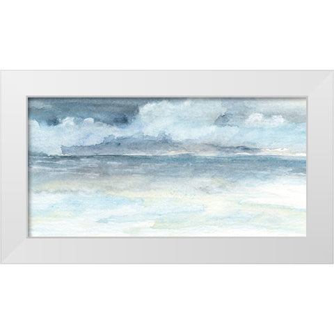 Ocean Skyline I White Modern Wood Framed Art Print by Moore, Regina