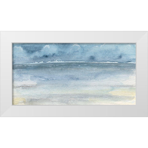 Ocean Skyline II White Modern Wood Framed Art Print by Moore, Regina
