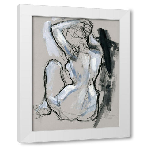Onyx Gestures I White Modern Wood Framed Art Print by Parker, Jennifer Paxton