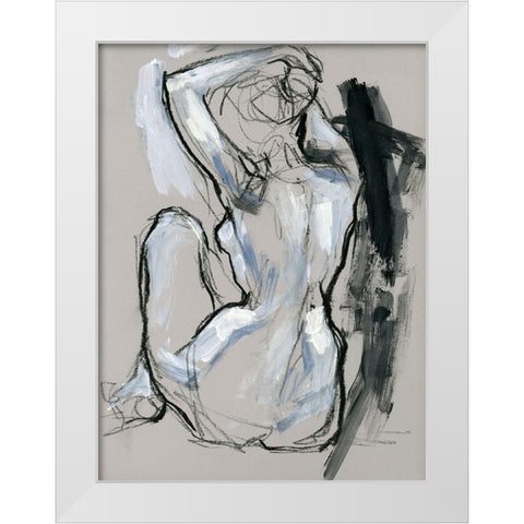 Onyx Gestures I White Modern Wood Framed Art Print by Parker, Jennifer Paxton