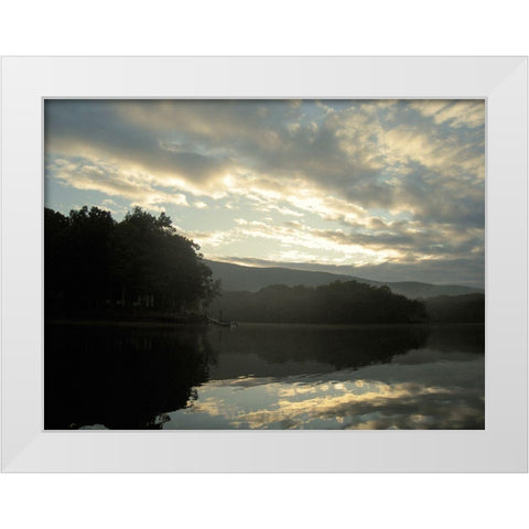 Vintage Smith Mountain Lake I White Modern Wood Framed Art Print by Chandler, Sharon