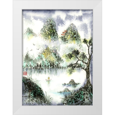A Different View White Modern Wood Framed Art Print by Rae, Nan