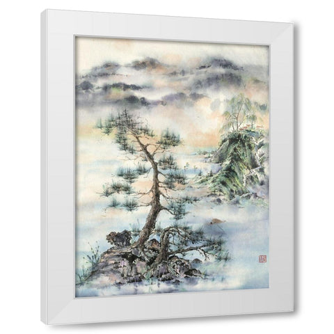 Meeting of the Wind-Nature And Man White Modern Wood Framed Art Print by Rae, Nan