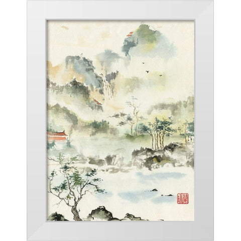 Heavens Retreat White Modern Wood Framed Art Print by Rae, Nan