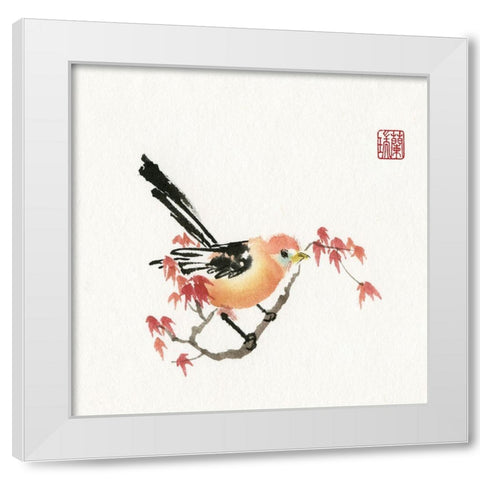 Just A Bird White Modern Wood Framed Art Print by Rae, Nan