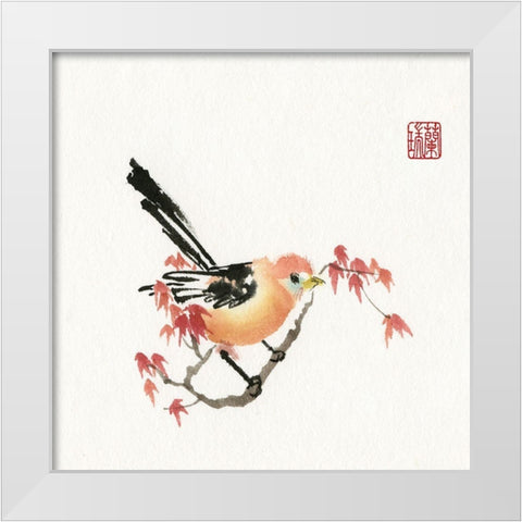 Just A Bird White Modern Wood Framed Art Print by Rae, Nan