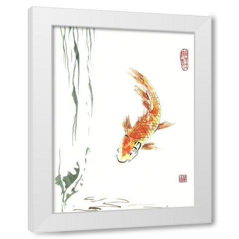 Golden Boy White Modern Wood Framed Art Print by Rae, Nan