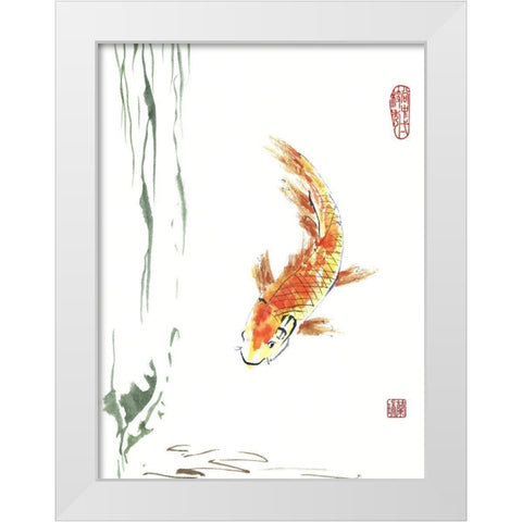 Golden Boy White Modern Wood Framed Art Print by Rae, Nan