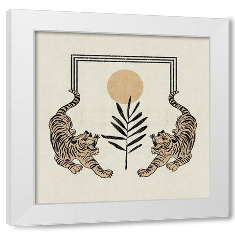 Furious Cats I White Modern Wood Framed Art Print by Wang, Melissa