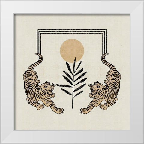 Furious Cats I White Modern Wood Framed Art Print by Wang, Melissa