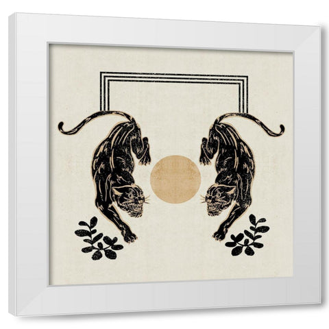 Furious Cats II White Modern Wood Framed Art Print by Wang, Melissa