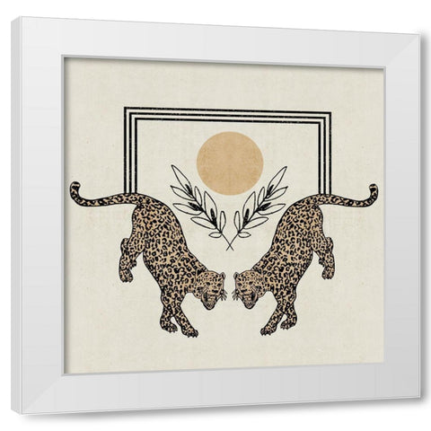 Furious Cats III White Modern Wood Framed Art Print by Wang, Melissa