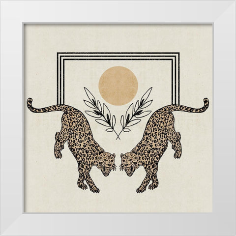 Furious Cats III White Modern Wood Framed Art Print by Wang, Melissa