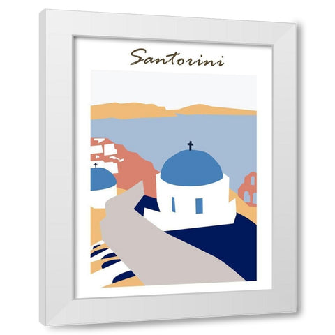 Santorini Greece III White Modern Wood Framed Art Print by Wang, Melissa