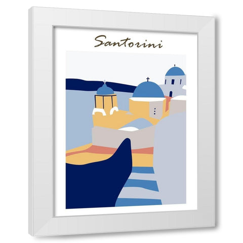 Santorini Greece IV White Modern Wood Framed Art Print by Wang, Melissa