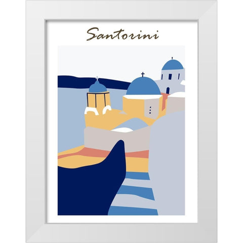 Santorini Greece IV White Modern Wood Framed Art Print by Wang, Melissa