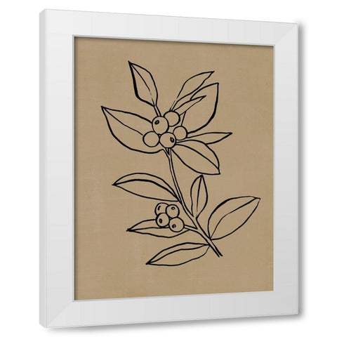 Winter Sprig I White Modern Wood Framed Art Print by Warren, Annie