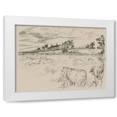 Sepia Scenes I White Modern Wood Framed Art Print by Vess, June Erica