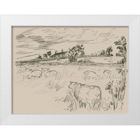 Sepia Scenes I White Modern Wood Framed Art Print by Vess, June Erica