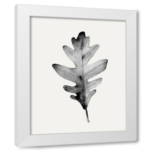 Smoky Oak Leaf II White Modern Wood Framed Art Print by Caroline, Emma