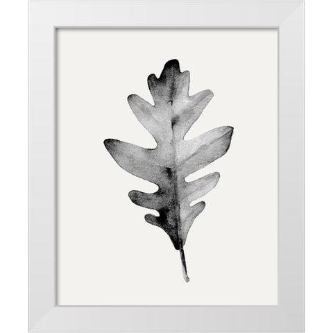 Smoky Oak Leaf II White Modern Wood Framed Art Print by Caroline, Emma