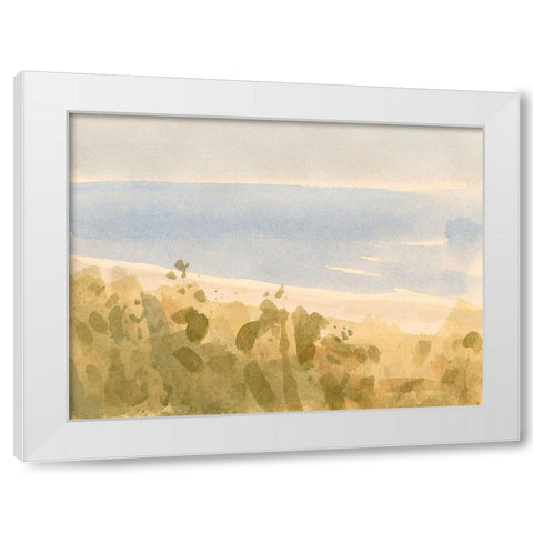 Brushy Coast I White Modern Wood Framed Art Print by Barnes, Victoria