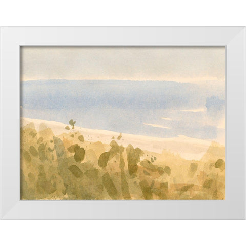 Brushy Coast I White Modern Wood Framed Art Print by Barnes, Victoria