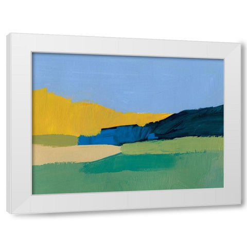 Landscape Blocks I White Modern Wood Framed Art Print by Barnes, Victoria