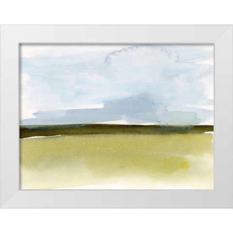 Splashy Meadow I White Modern Wood Framed Art Print by Barnes, Victoria