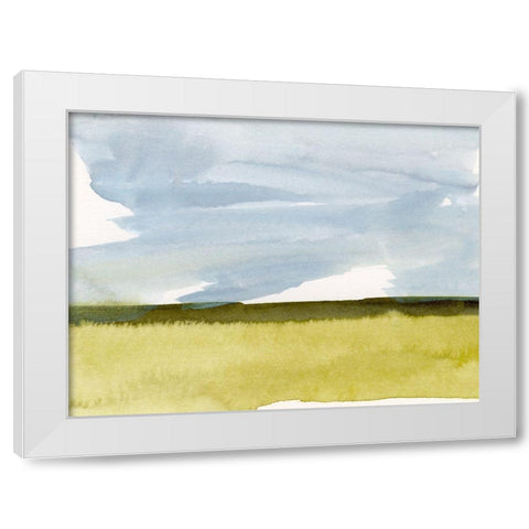 Splashy Meadow II White Modern Wood Framed Art Print by Barnes, Victoria