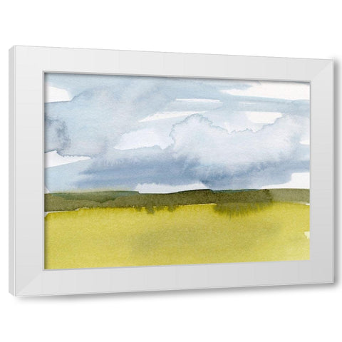 Splashy Meadow III White Modern Wood Framed Art Print by Barnes, Victoria