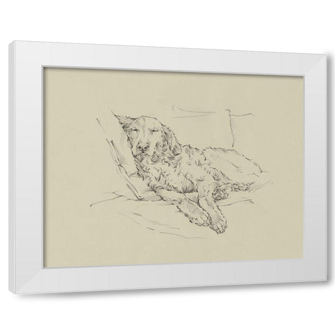 Golden Sketch II White Modern Wood Framed Art Print by Harper, Ethan