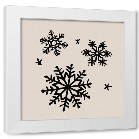 Snowflake Sketch I White Modern Wood Framed Art Print by Green, Jacob