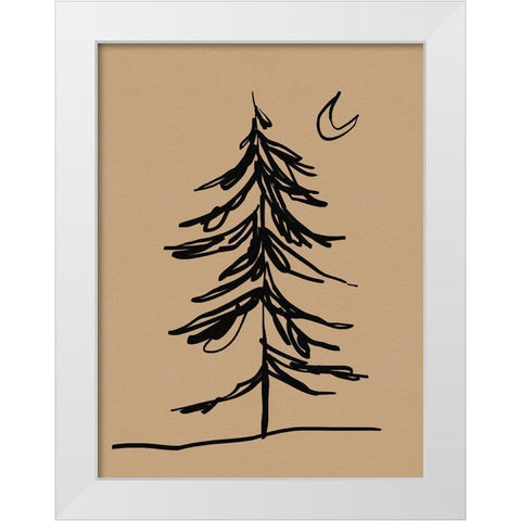 Winter Fir Sketch I White Modern Wood Framed Art Print by Green, Jacob