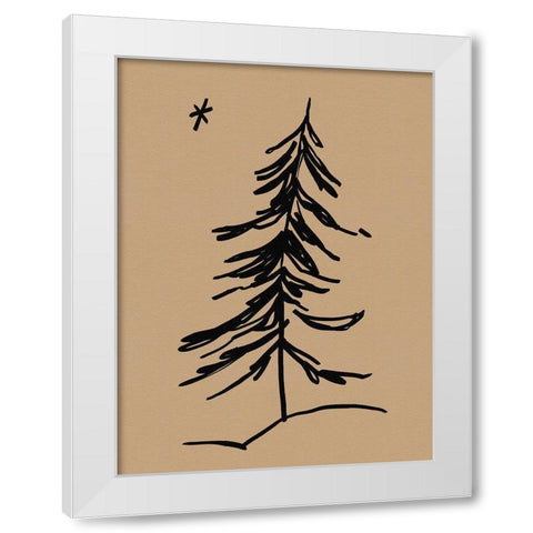 Winter Fir Sketch II White Modern Wood Framed Art Print by Green, Jacob