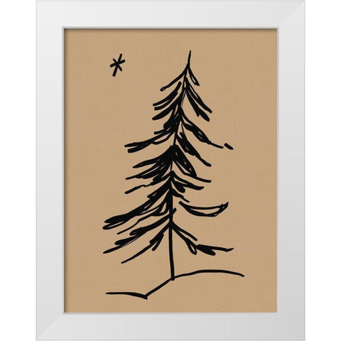 Winter Fir Sketch II White Modern Wood Framed Art Print by Green, Jacob