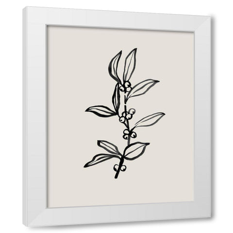 Loose Holly Sketch I White Modern Wood Framed Art Print by Caroline, Emma