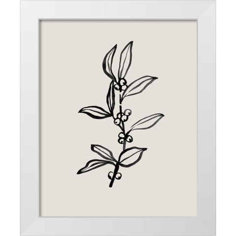 Loose Holly Sketch I White Modern Wood Framed Art Print by Caroline, Emma