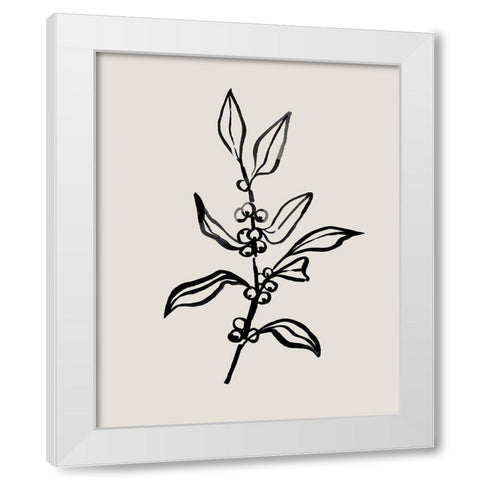 Loose Holly Sketch II White Modern Wood Framed Art Print by Caroline, Emma