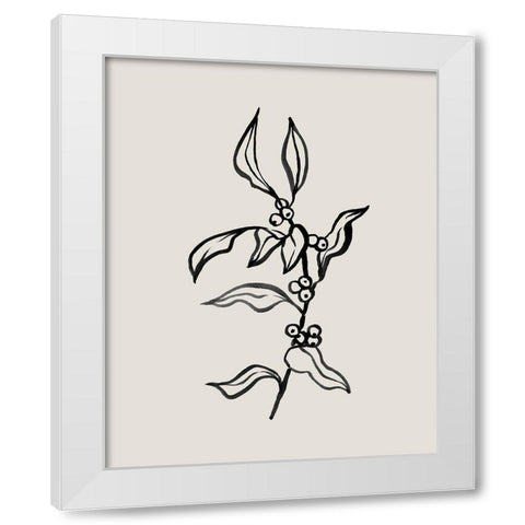 Loose Holly Sketch III White Modern Wood Framed Art Print by Caroline, Emma
