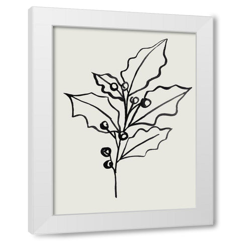 Evergreen Ink II White Modern Wood Framed Art Print by Warren, Annie