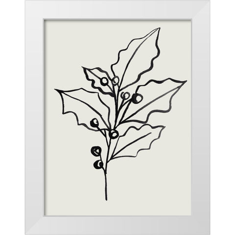 Evergreen Ink II White Modern Wood Framed Art Print by Warren, Annie