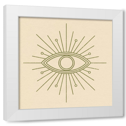 Eye Symbol I White Modern Wood Framed Art Print by Barnes, Victoria