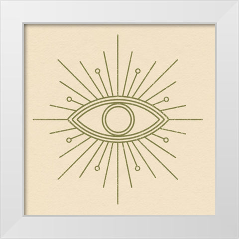 Eye Symbol I White Modern Wood Framed Art Print by Barnes, Victoria