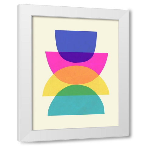 Bright Stack III White Modern Wood Framed Art Print by Barnes, Victoria