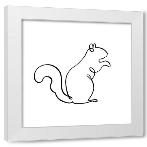 Critter Contour I White Modern Wood Framed Art Print by Barnes, Victoria