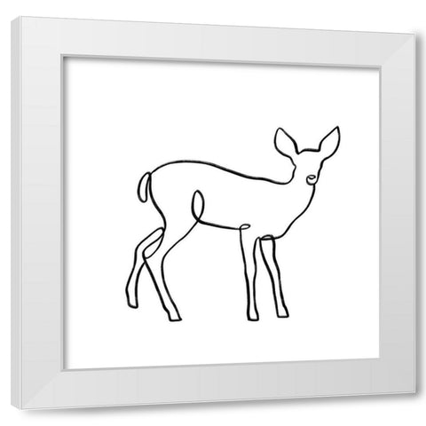 Critter Contour VII White Modern Wood Framed Art Print by Barnes, Victoria